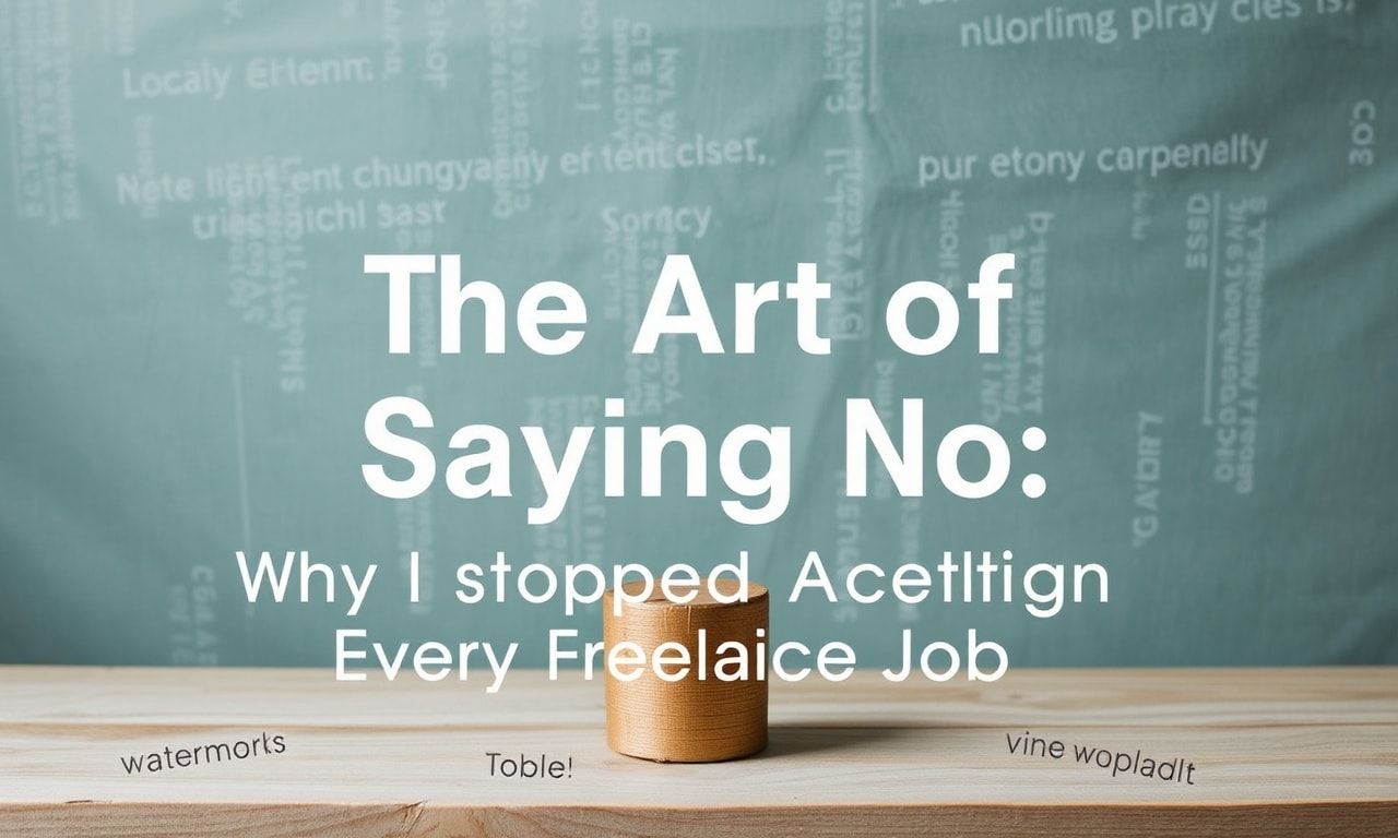 The Art of Saying No: Why I Stopped Accepting Every Freelance Job